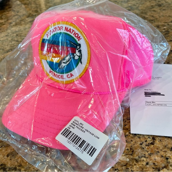 NWT Aviator Nation Trucker Hat Venice Logo Neon Pink — New in packaging. - Picture 16 of 16